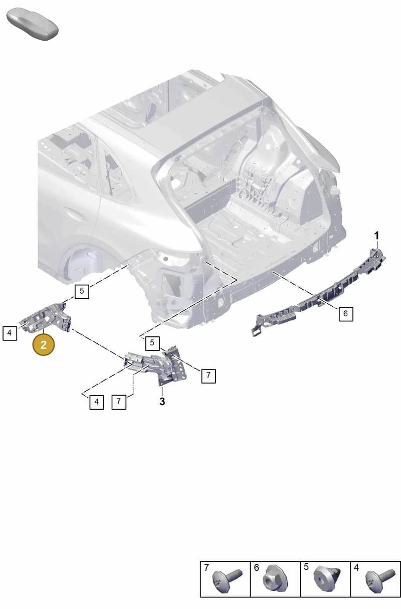 9Y0807406E — Porsche Cayenne Coupe (2023-2023) diagram p60802700, position 2