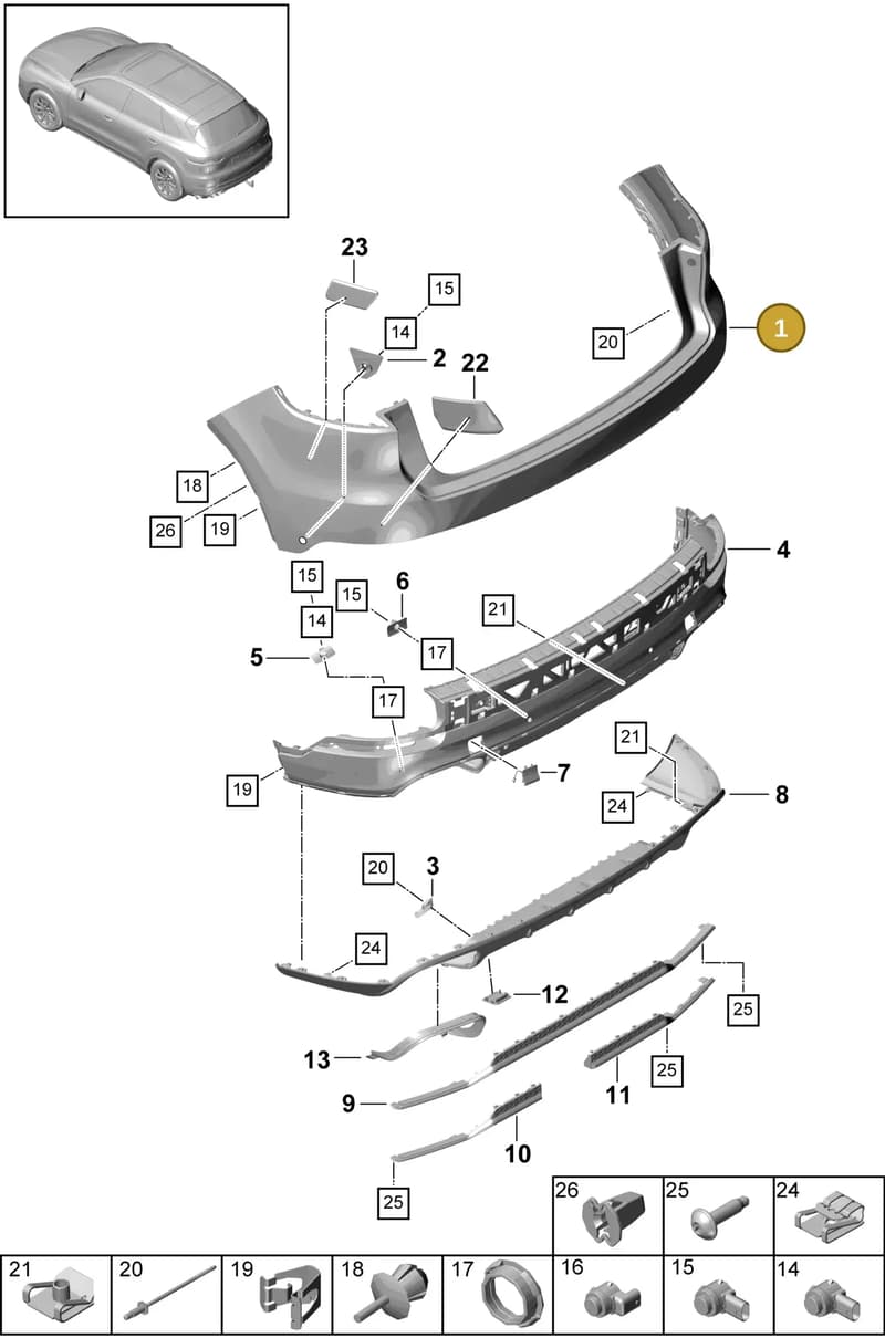 9Y0807417DG2X — Porsche Cayenne (2017-2023) diagram p51802530, position 1