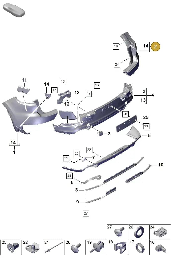 9Y0807418AG2X — Porsche Cayenne Coupe (2023-2023) diagram p60802500, position 2