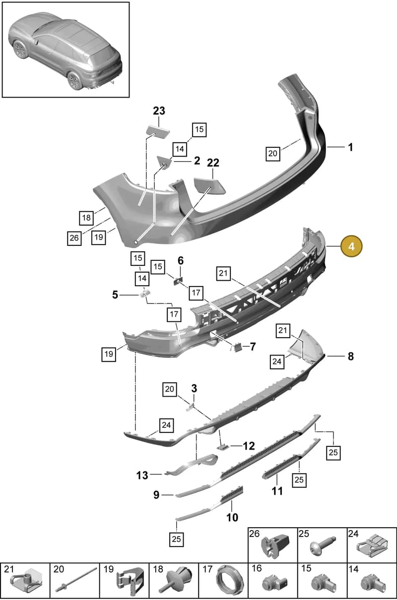 9Y0807543AG2X — Porsche Cayenne (2017-2023) diagram p51802530, position 4