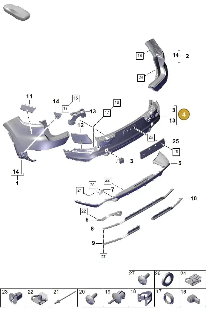 9Y0807543PG2X — Porsche Cayenne Coupe (2023-2023) diagram p60802500, position 4