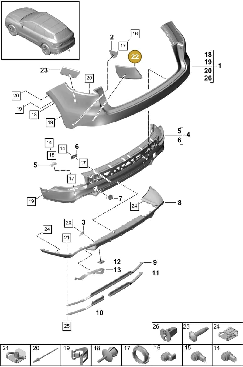 9Y0807573 — Porsche Cayenne (2017-2023) diagram p51802500, position 22