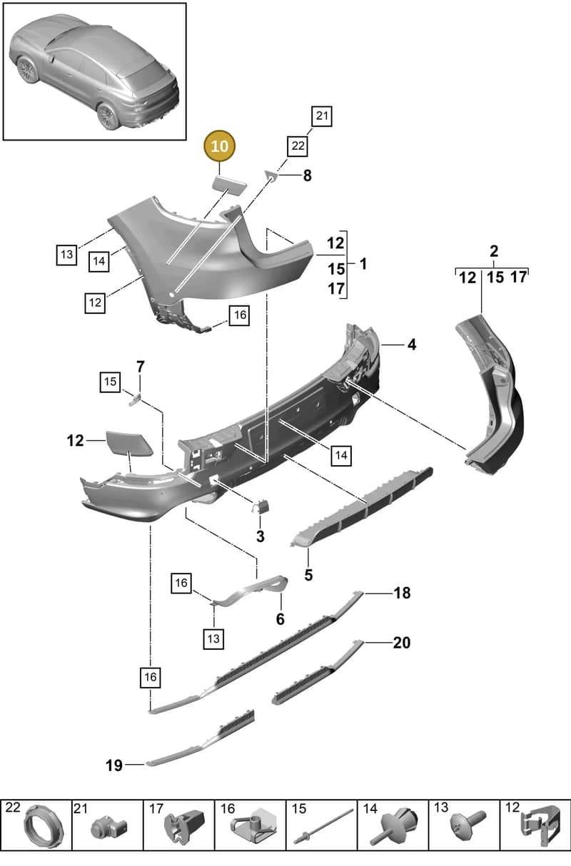 9Y0807573 — Porsche Cayenne (2017-2023) diagram p51802610, position 10