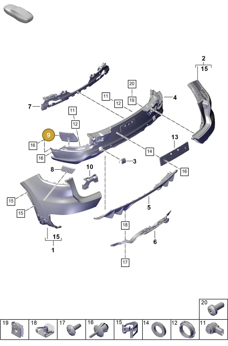 9Y0807573 — Porsche Cayenne Coupe (2023-2023) diagram p60802620, position 9