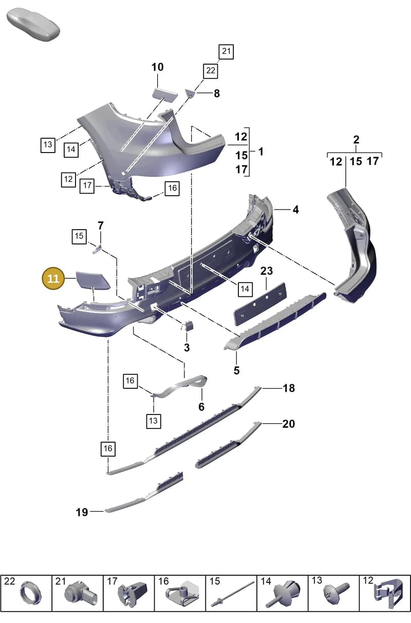 9Y0807573 — Porsche Cayenne Coupe (2023-2023) diagram p60802640, position 11