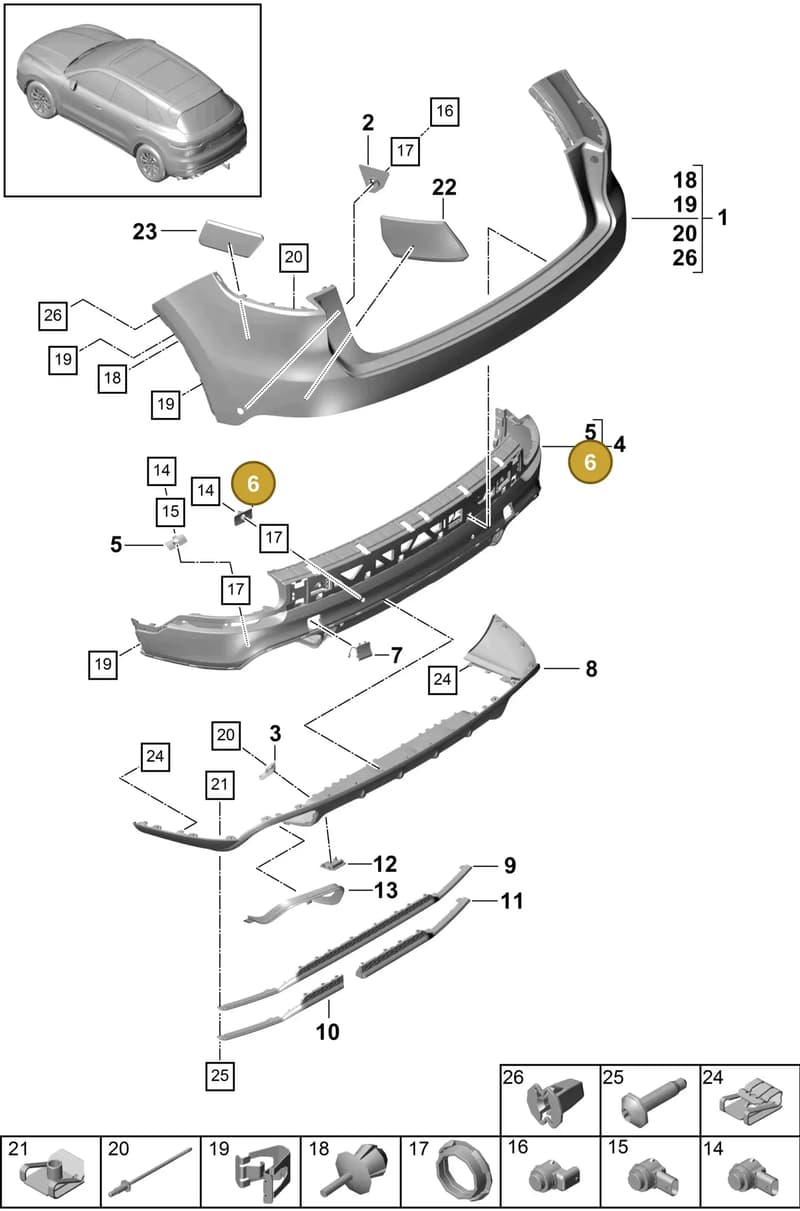 9Y0807595 — Porsche Cayenne (2017-2023) diagram p51802500, position 6