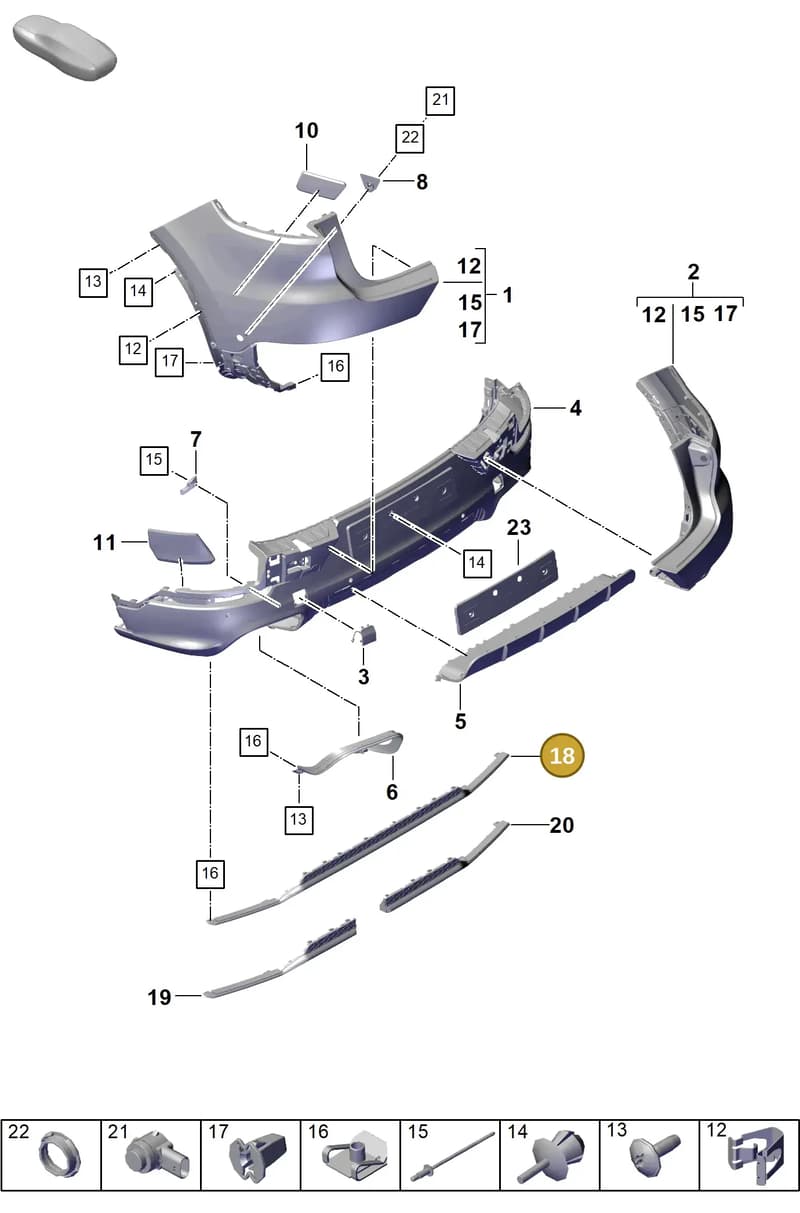 9Y0807649AOK1 — Porsche Cayenne Hybrid Coupe (2023-) diagram p60802640, position 18
