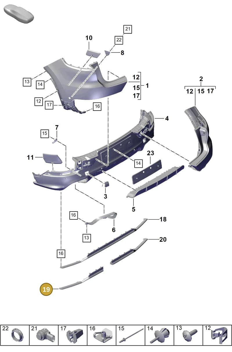 9Y0807649BOK1 — Porsche Cayenne Hybrid Coupe (2023-) diagram p60802640, position 19