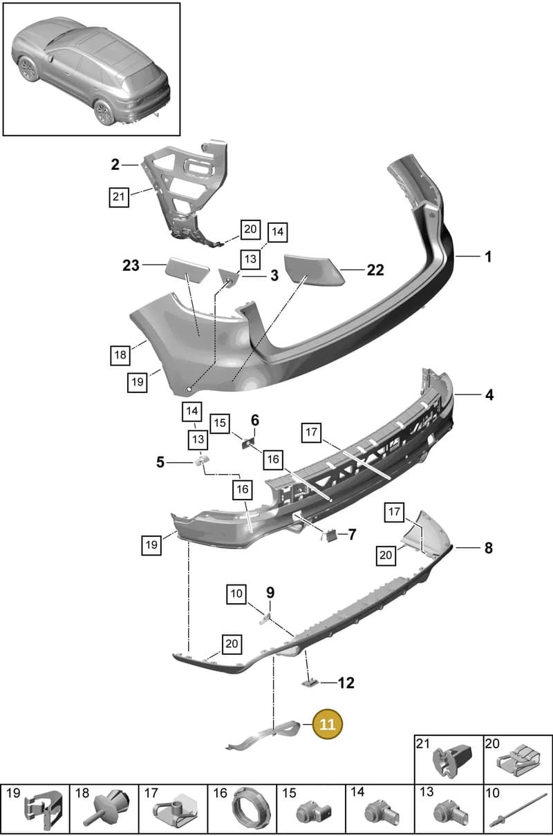 9Y0807665E — Porsche Cayenne (2017-2023) diagram p51802060, position 11