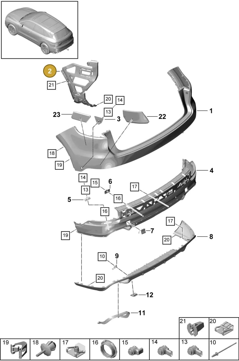 9Y0807676GOK1 — Porsche Cayenne (2017-2023) diagram p51802060, position 2
