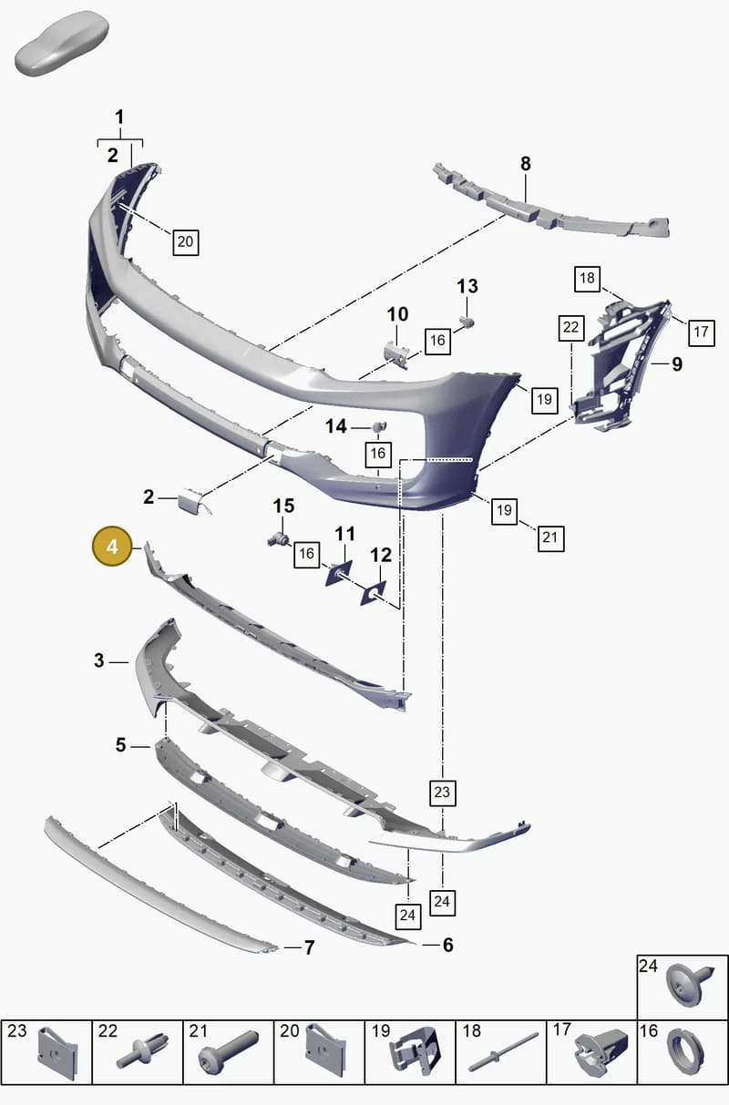 9Y0807682LOK1 — Porsche Cayenne Coupe (2023-2023) diagram p60802020, position 4