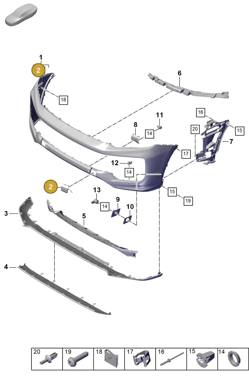 9Y0807683BBOK1 — Porsche Cayenne Coupe (2023-2023) diagram p60802010, position 2
