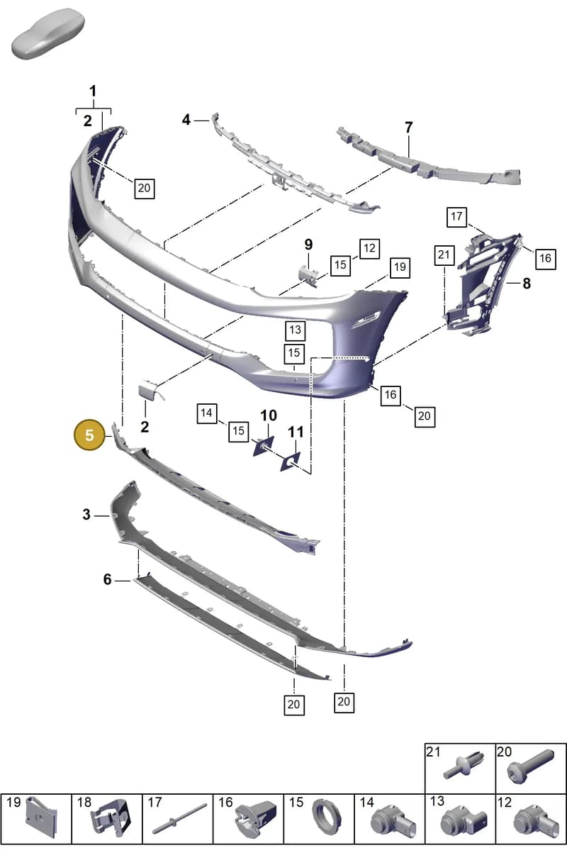 9Y0807684BOK1 — Porsche Cayenne Coupe (2023-2023) diagram p60802040, position 5