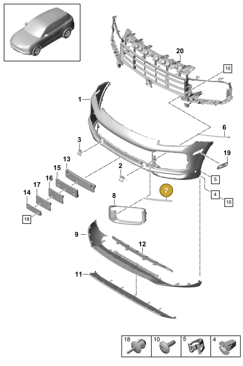 9Y0807685B041 — Porsche Cayenne (2017-2023) diagram p51802010, position 7