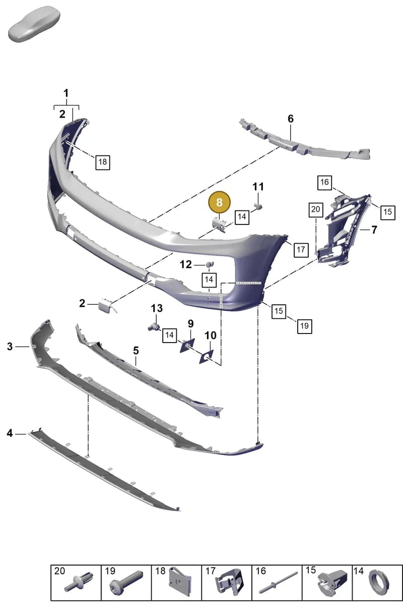 9Y0807685LOK1 — Porsche Cayenne Coupe (2023-2023) diagram p60802010, position 8