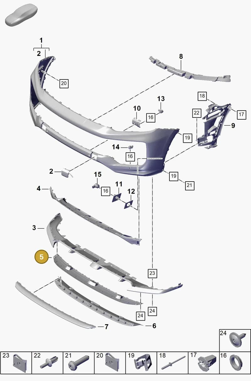 9Y0807796HG2X — Porsche Cayenne Coupe (2023-2023) diagram p60802020, position 5