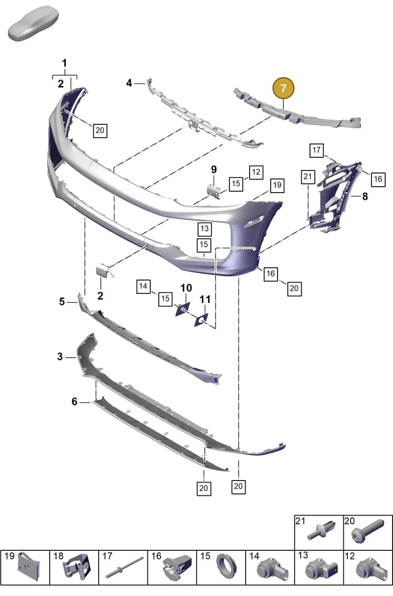 9Y0807796JG2X — Porsche Cayenne Coupe (2023-2023) diagram p60802040, position 7