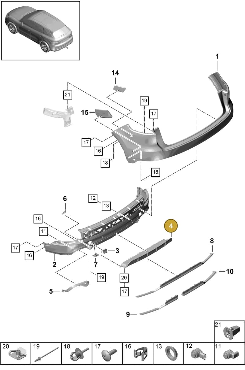 9Y0807834NO3G — Porsche Cayenne (2017-2023) diagram p51802520, position 4