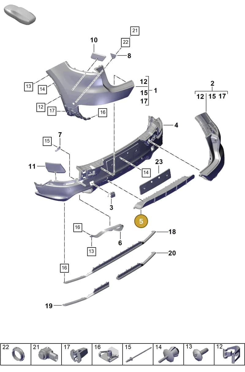 9Y0807834NO3G — Porsche Cayenne Hybrid Coupe (2023-) diagram p60802640, position 5