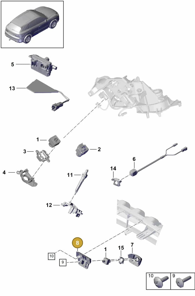 9Y0807997D — Porsche Cayenne Coupe (2023-2023) diagram p51911010, position 8