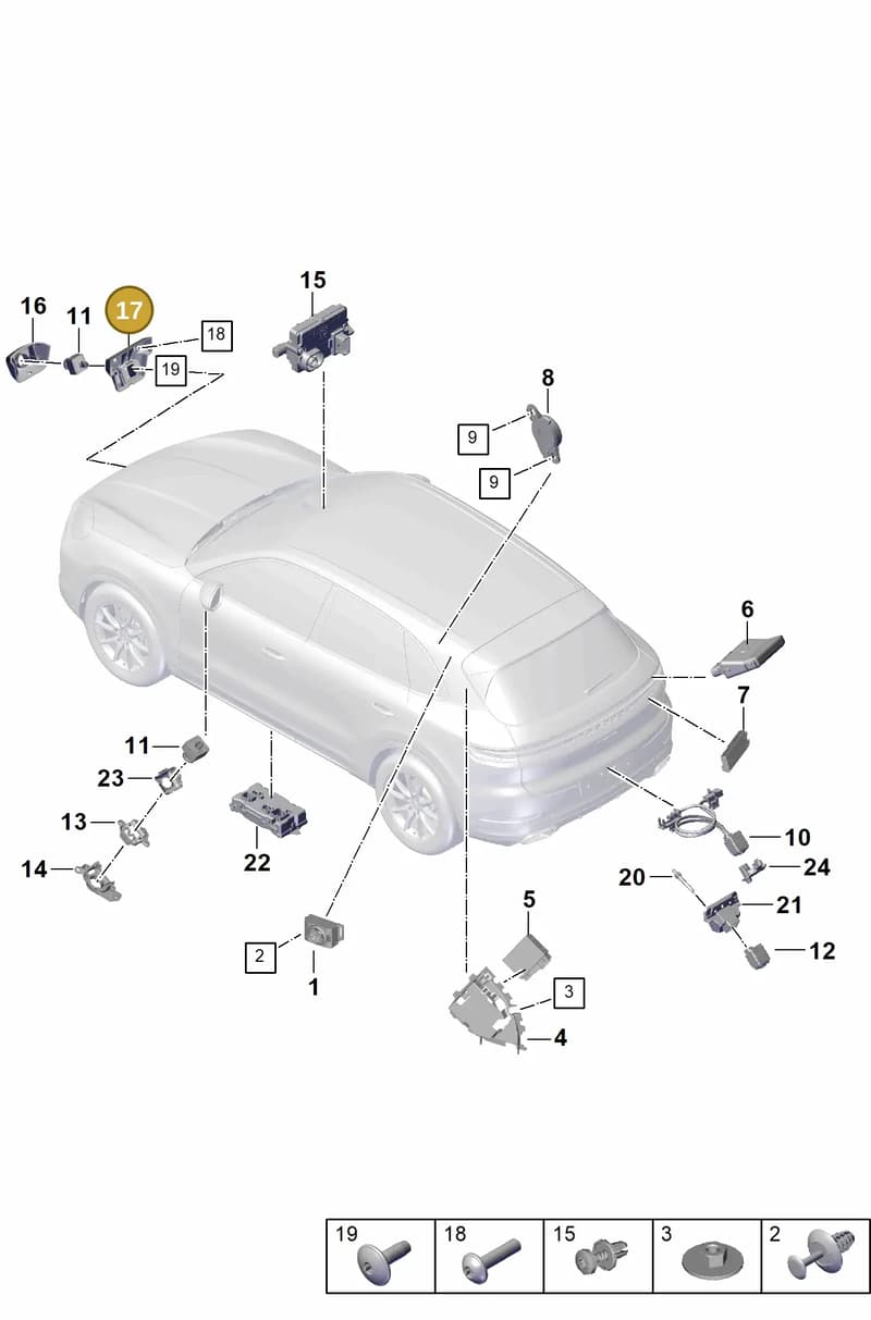 9Y0807997D — Porsche Cayenne Coupe (2023-2023) diagram p60901100, position 17