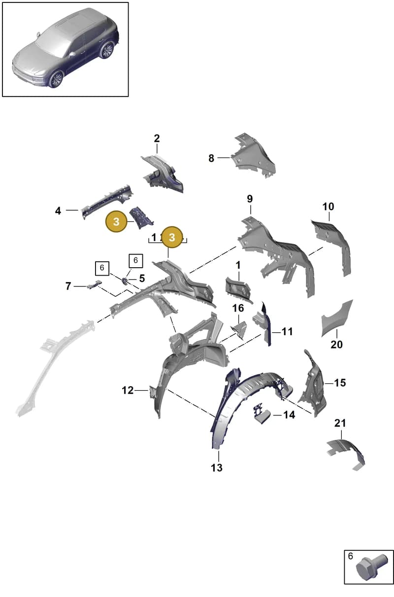 9Y0809035CY — Porsche Cayenne (2017-2023) diagram p51801060, position 3