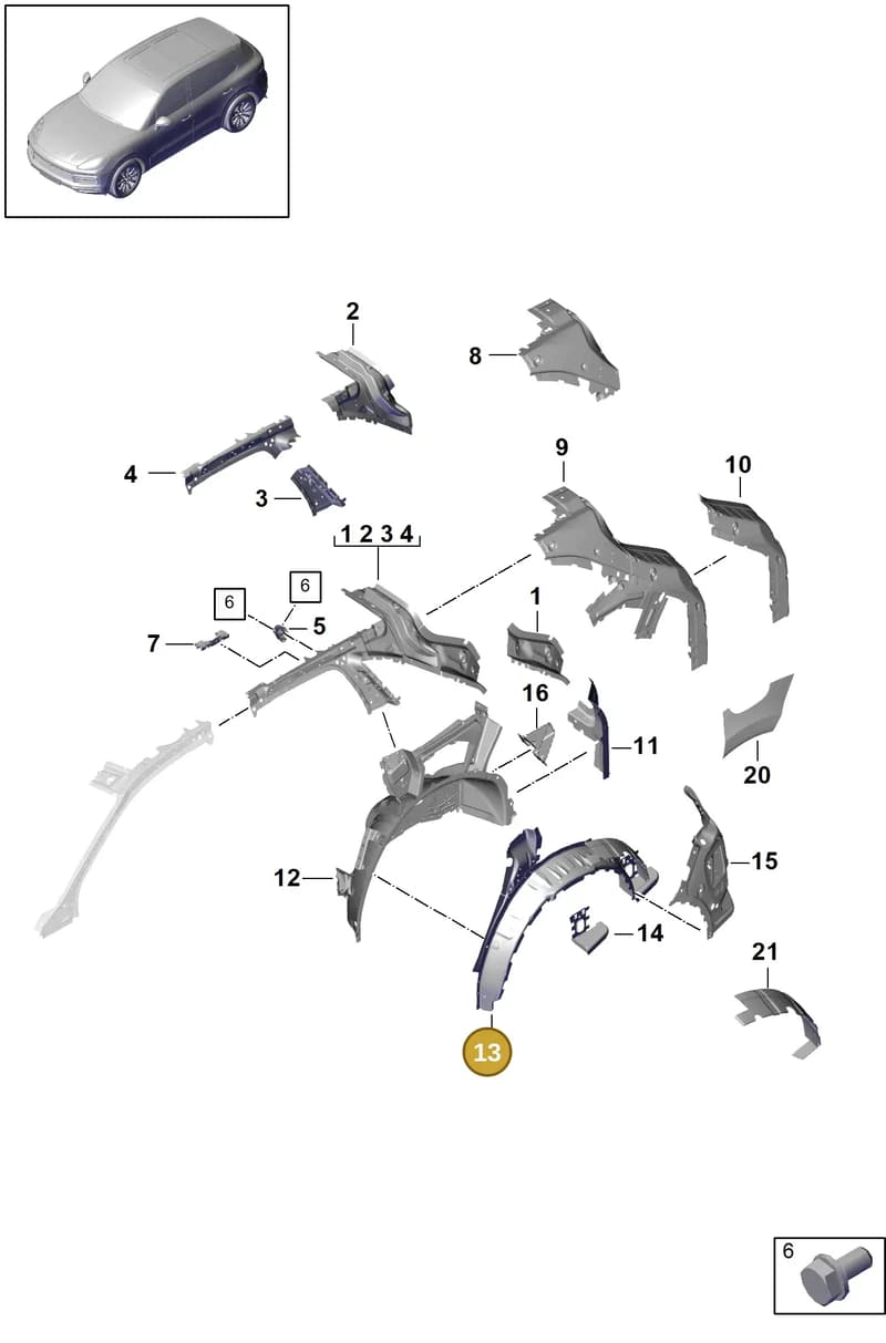 9Y0809410DYGRV — Porsche Cayenne (2017-2023) diagram p51801060, position 13