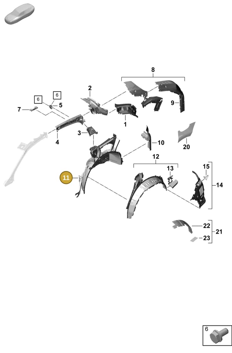 9Y0809852AY — Porsche Cayenne Coupe (2023-2023) diagram p60801540, position 11