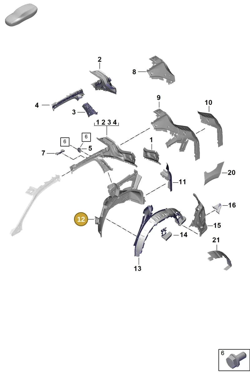 9Y0809852AYGRV — Porsche Cayenne Hybrid Coupe (2023-) diagram p60801520, position 12