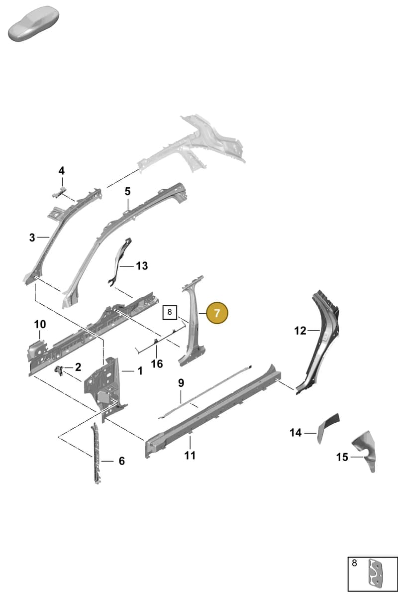 9Y0810119DYGRV — Porsche Cayenne Hybrid Coupe (2023-) diagram p60801500, position 7