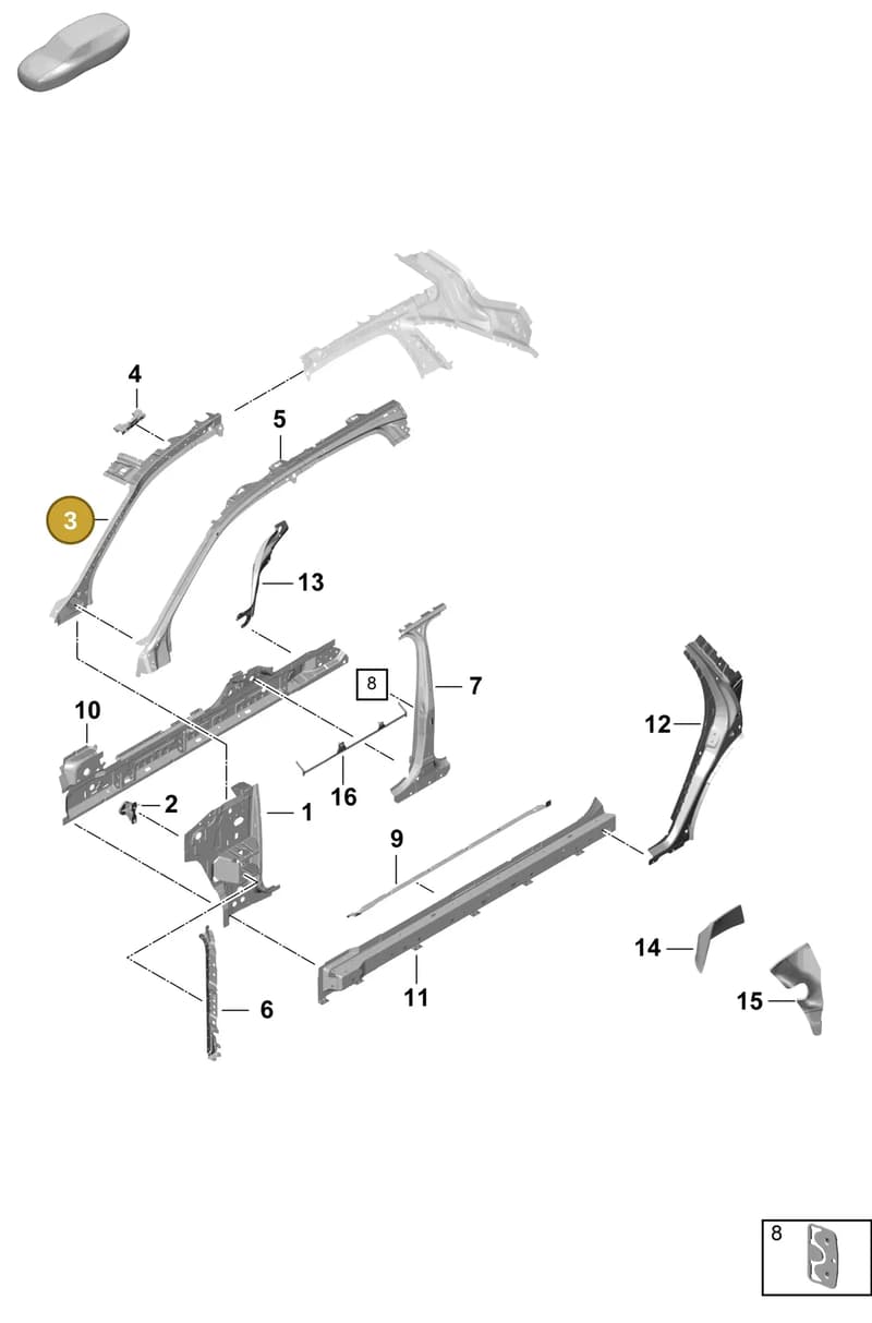 9Y0810179BYGRV — Porsche Cayenne Coupe (2023-2023) diagram p60801500, position 3