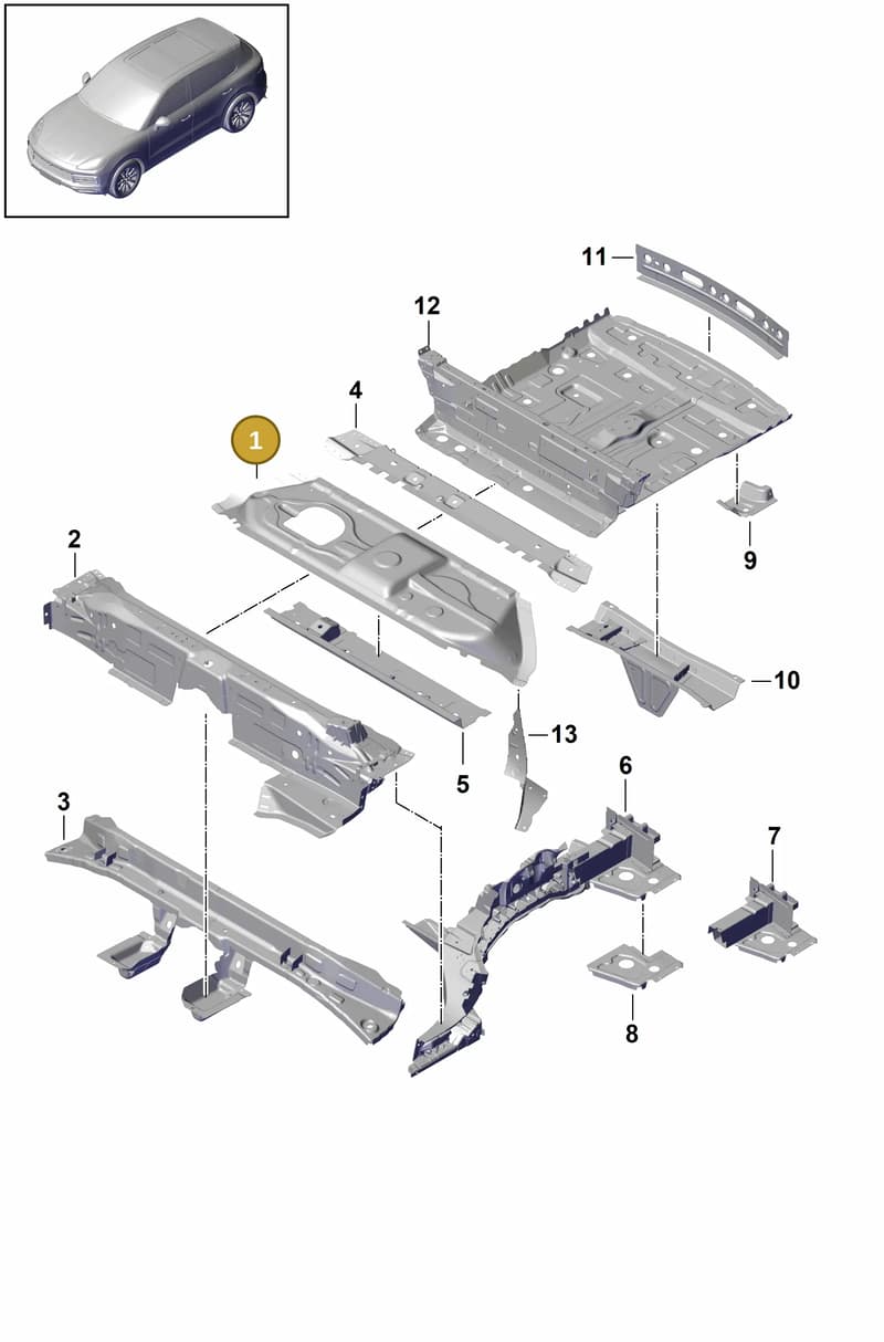 9Y0813253DYGRV — Porsche Cayenne (2017-2023) diagram p51801030, position 1