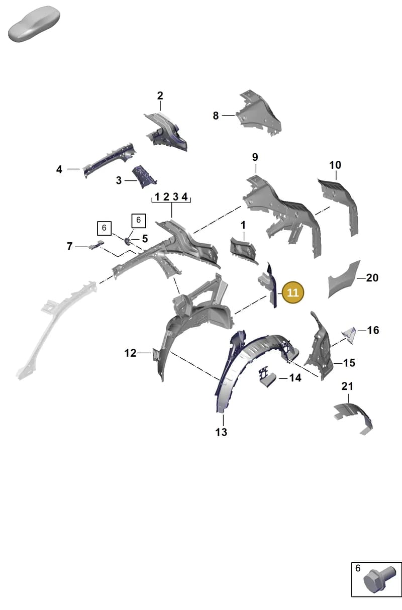 9Y0813394YGRV — Porsche Cayenne Hybrid Coupe (2023-) diagram p60801520, position 11