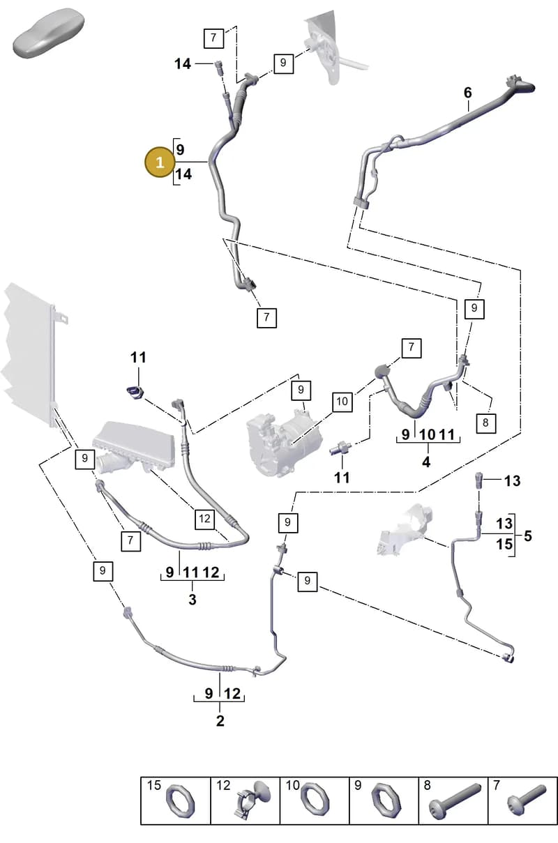 9Y0816739H — Porsche Cayenne Coupe (2023-2023) diagram p60815720, position 1