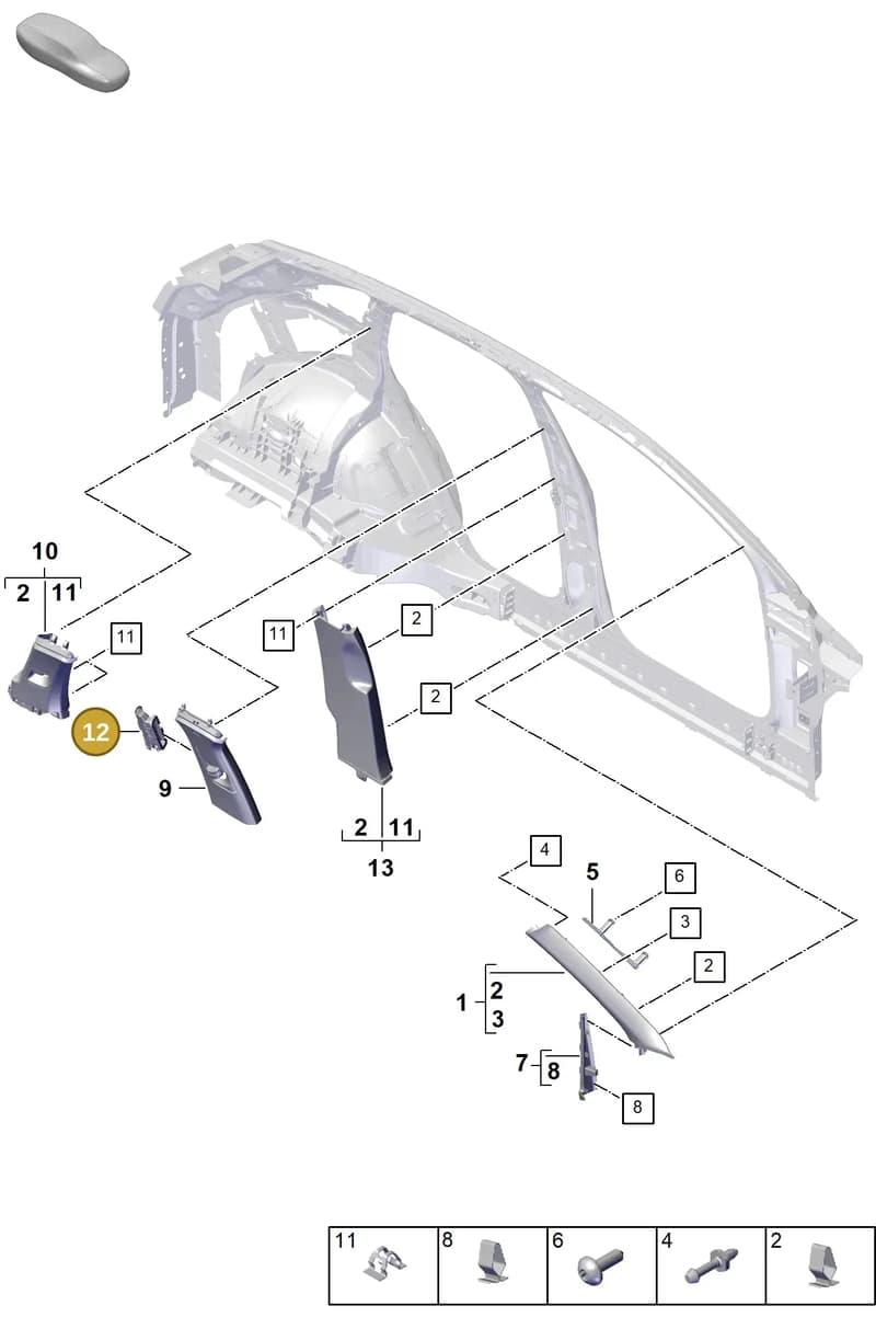 9Y0819202AIK1 — Porsche Cayenne Coupe (2023-2023) diagram p60807200, position 12