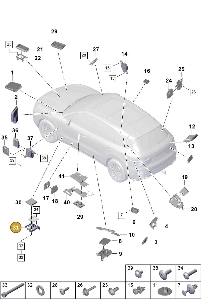 9Y0819541 — Porsche Cayenne (2017-2023) diagram p51901003, position 31
