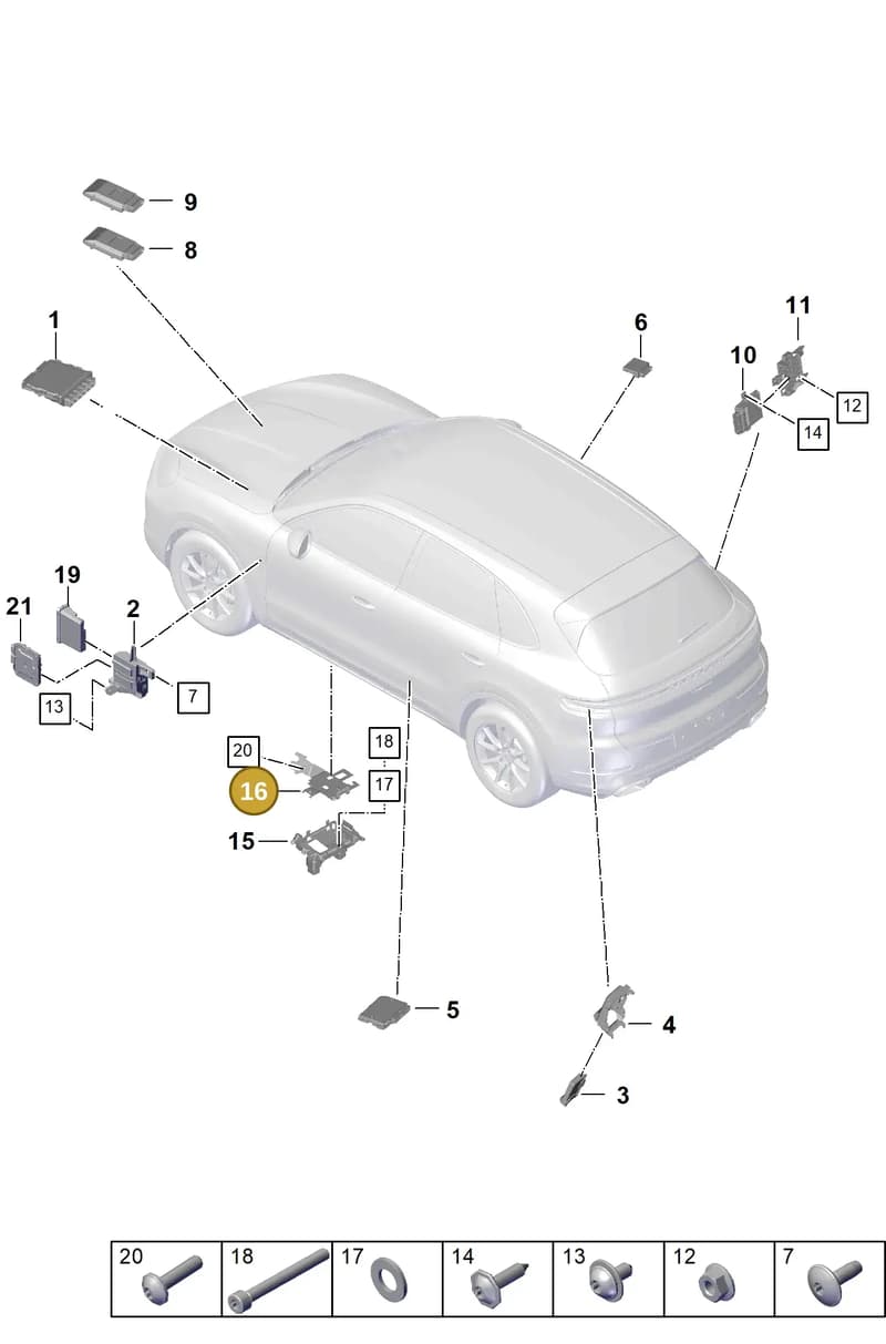 9Y0819541B — Porsche Cayenne Coupe (2023-2023) diagram p60901000, position 16