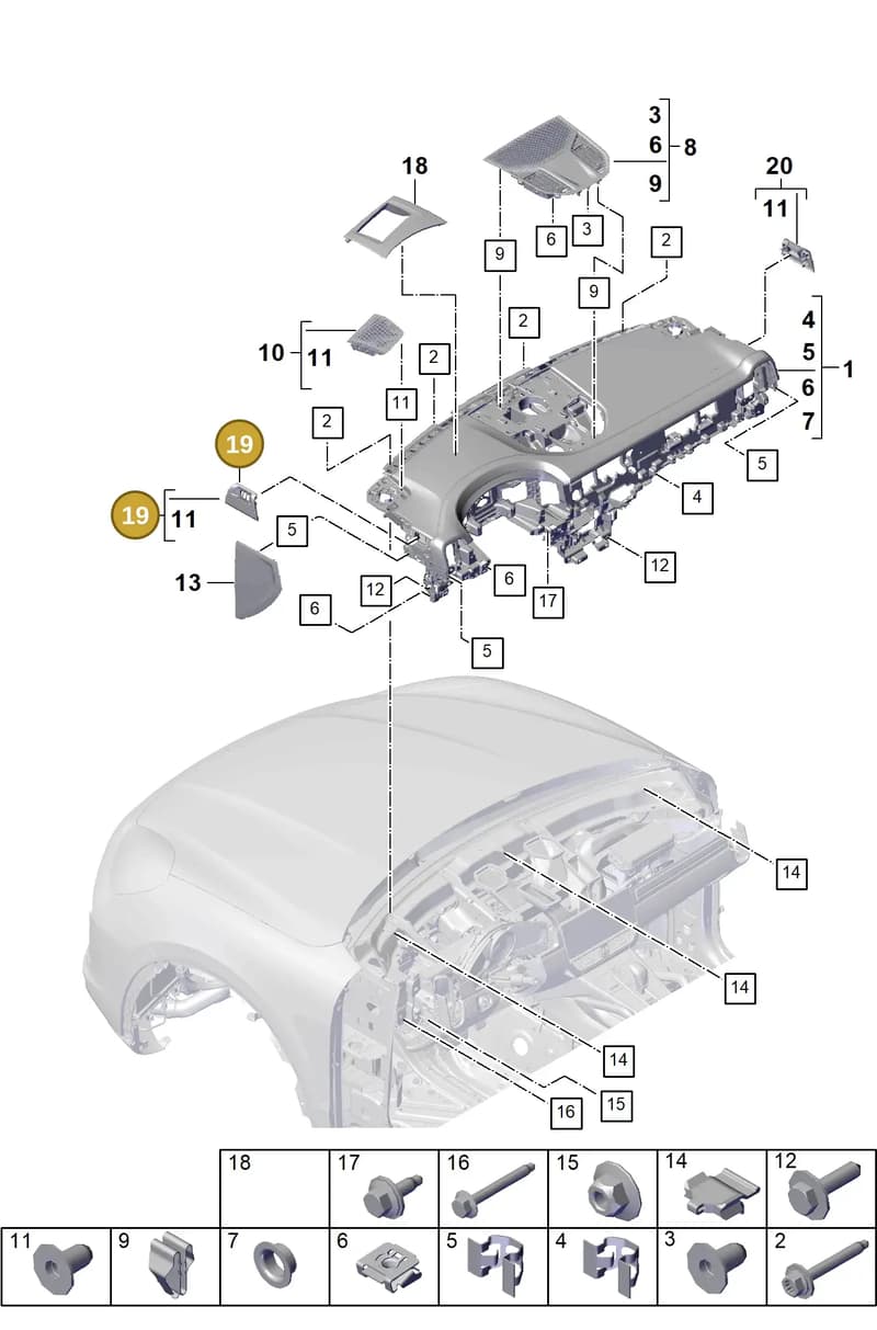 9Y0819793A5Q0 — Porsche Cayenne Coupe (2023-2023) diagram p60809000, position 19