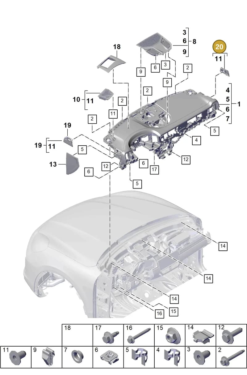 9Y0819794A5Q0 — Porsche Cayenne Coupe (2023-2023) diagram p60809000, position 20