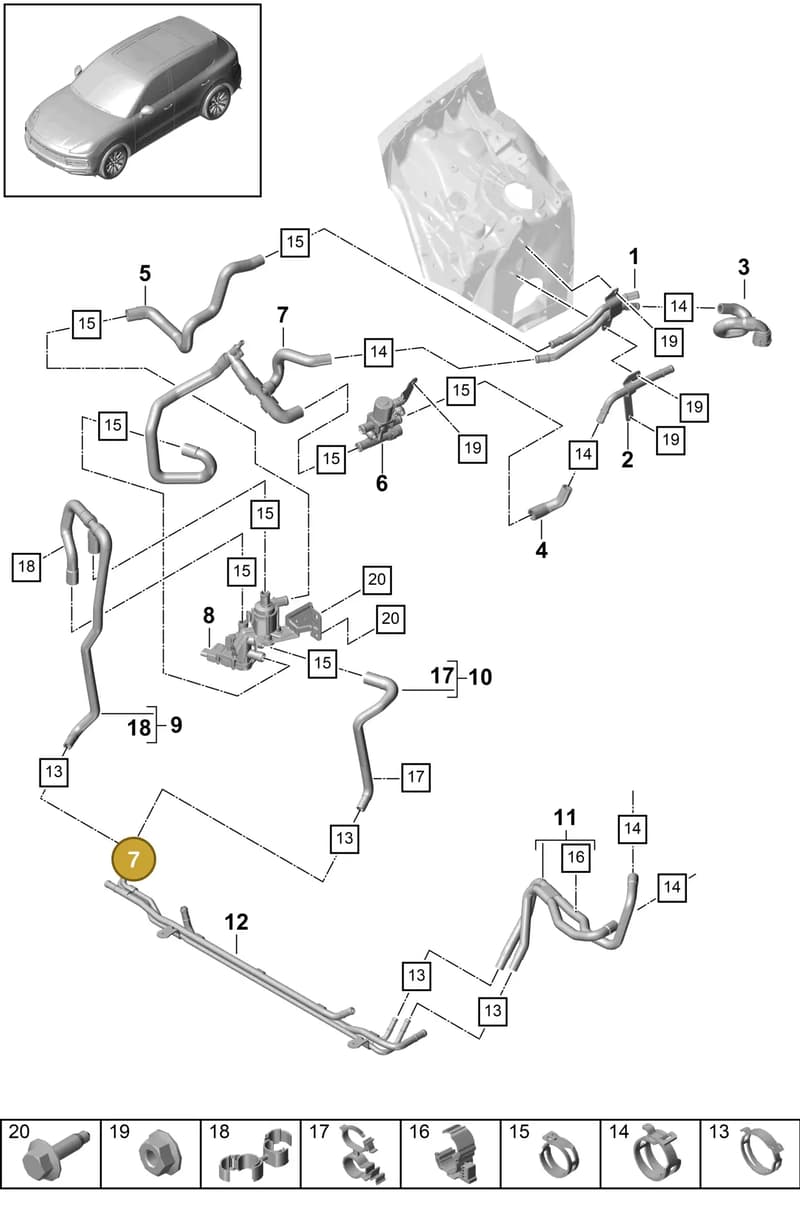 9Y0820450B — Porsche Cayenne (2017-2023) diagram p51815200, position 7
