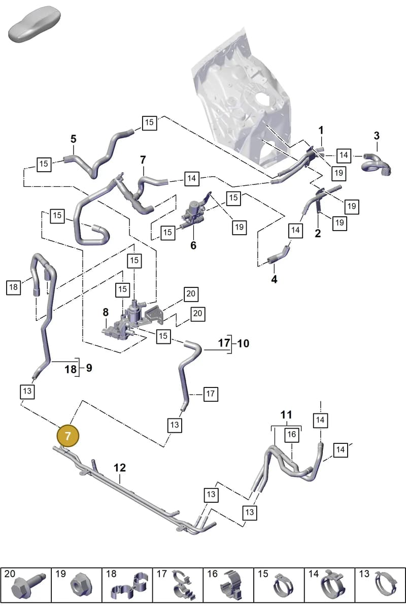 9Y0820450B — Porsche Cayenne Coupe (2023-2023) diagram p60815340, position 7