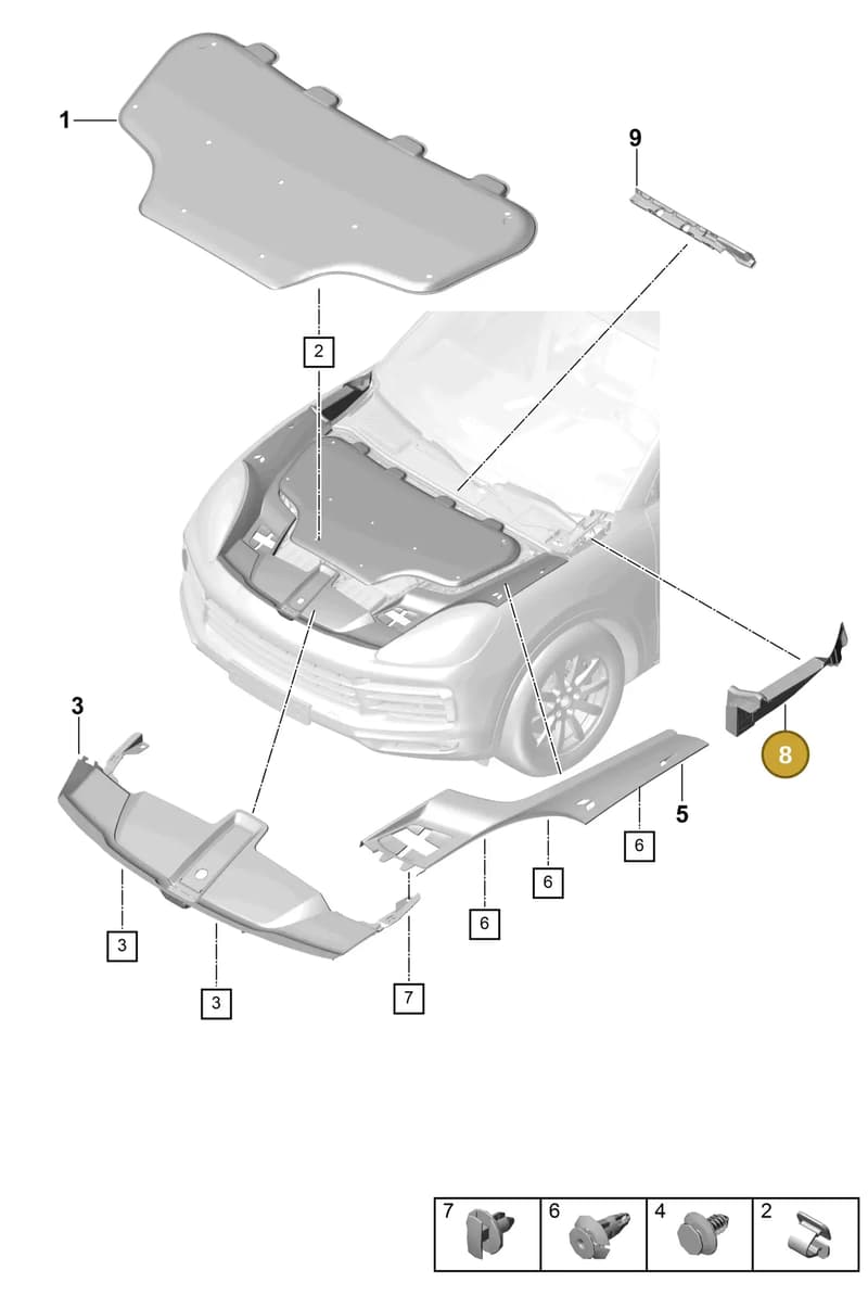 9Y0821170B — Porsche Cayenne (2017-2023) diagram p51807070, position 8