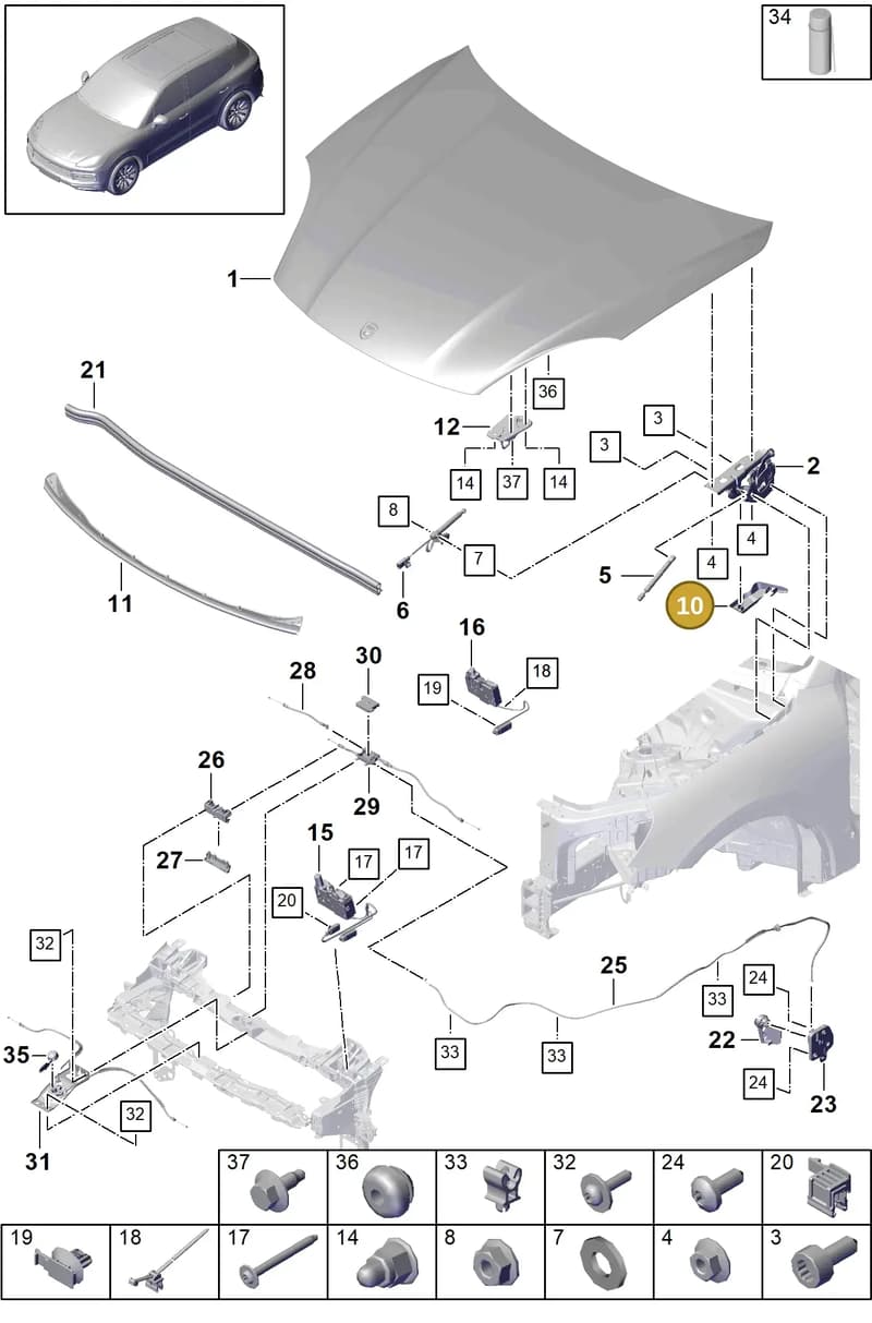 9Y0823188B — Porsche Cayenne (2017-2023) diagram p51803000, position 10