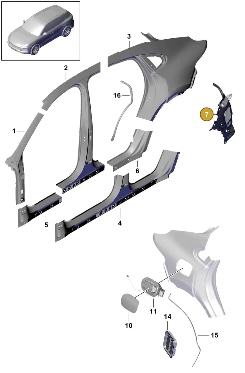 9Y0825101D — Porsche Cayenne (2017-2023) diagram p51801070, position 7