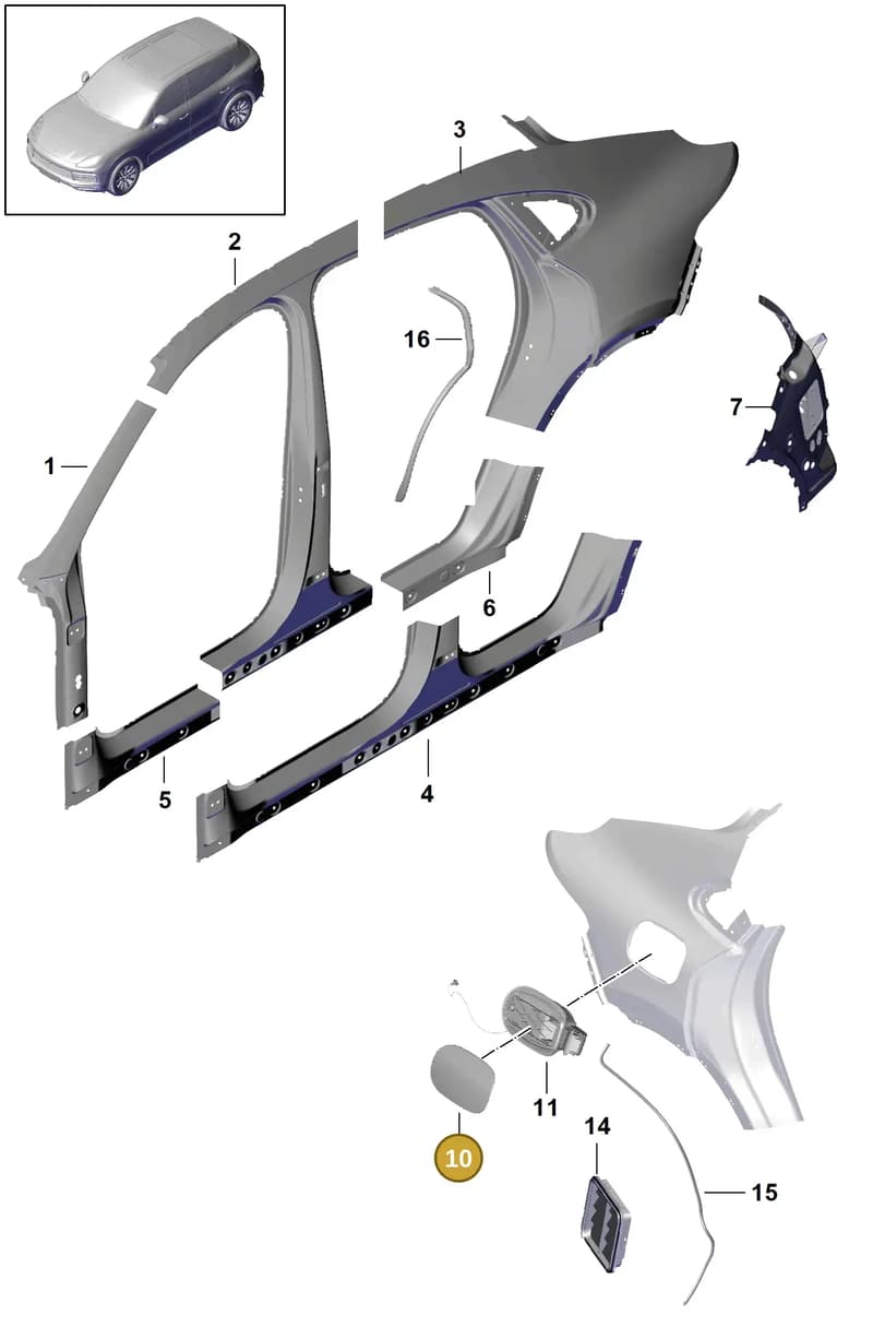 9Y0825131 — Porsche Cayenne (2017-2023) diagram p51801070, position 10+18