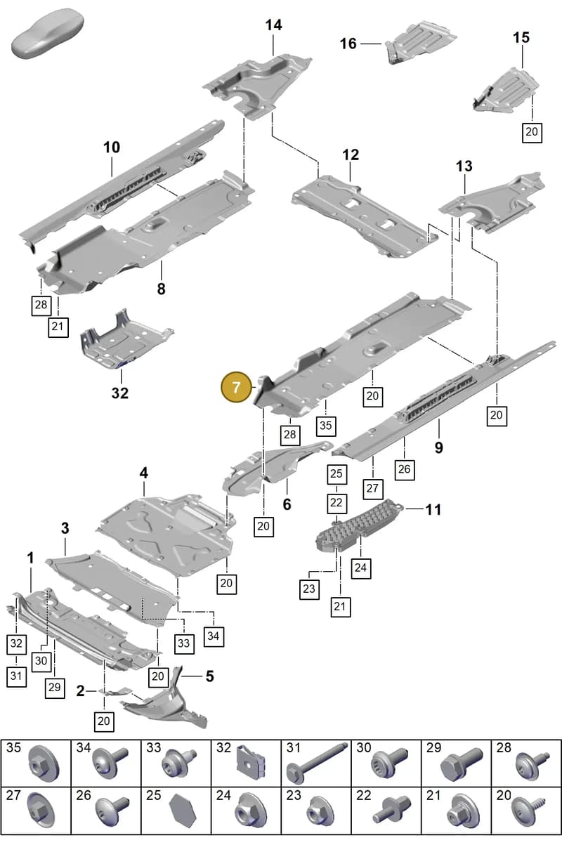 9Y0825205K — Porsche Cayenne Coupe (2023-2023) diagram p60801700, position 7