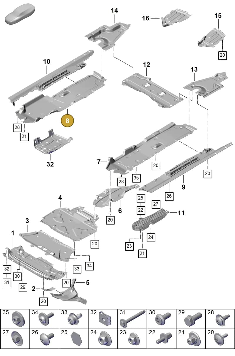9Y0825206H — Porsche Cayenne Coupe (2023-2023) diagram p60801700, position 8