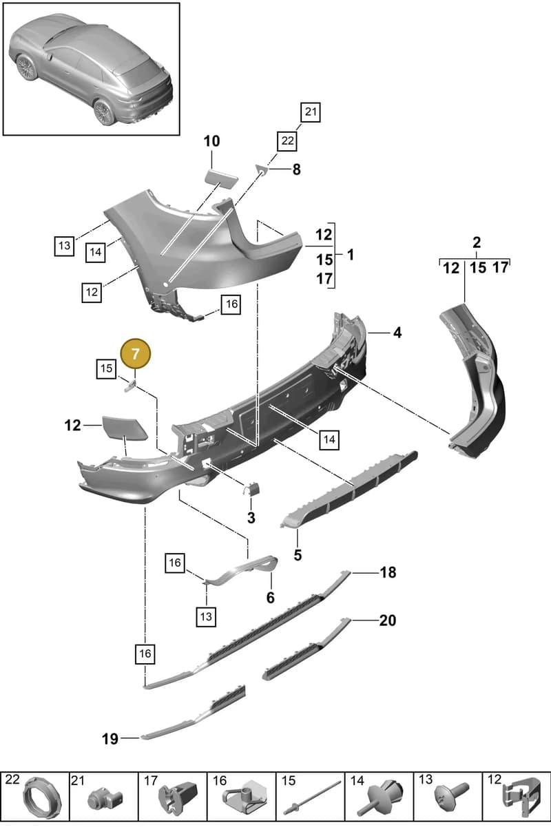 9Y0825715A — Porsche Cayenne (2017-2023) diagram p51802610, position 7