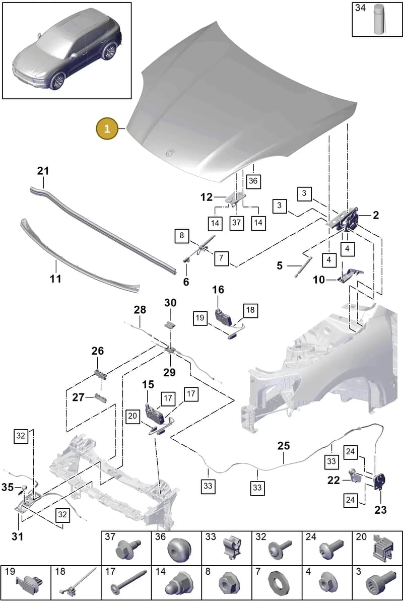 9Y0827025BY — Porsche Cayenne (2017-2023) diagram p51803000, position 1