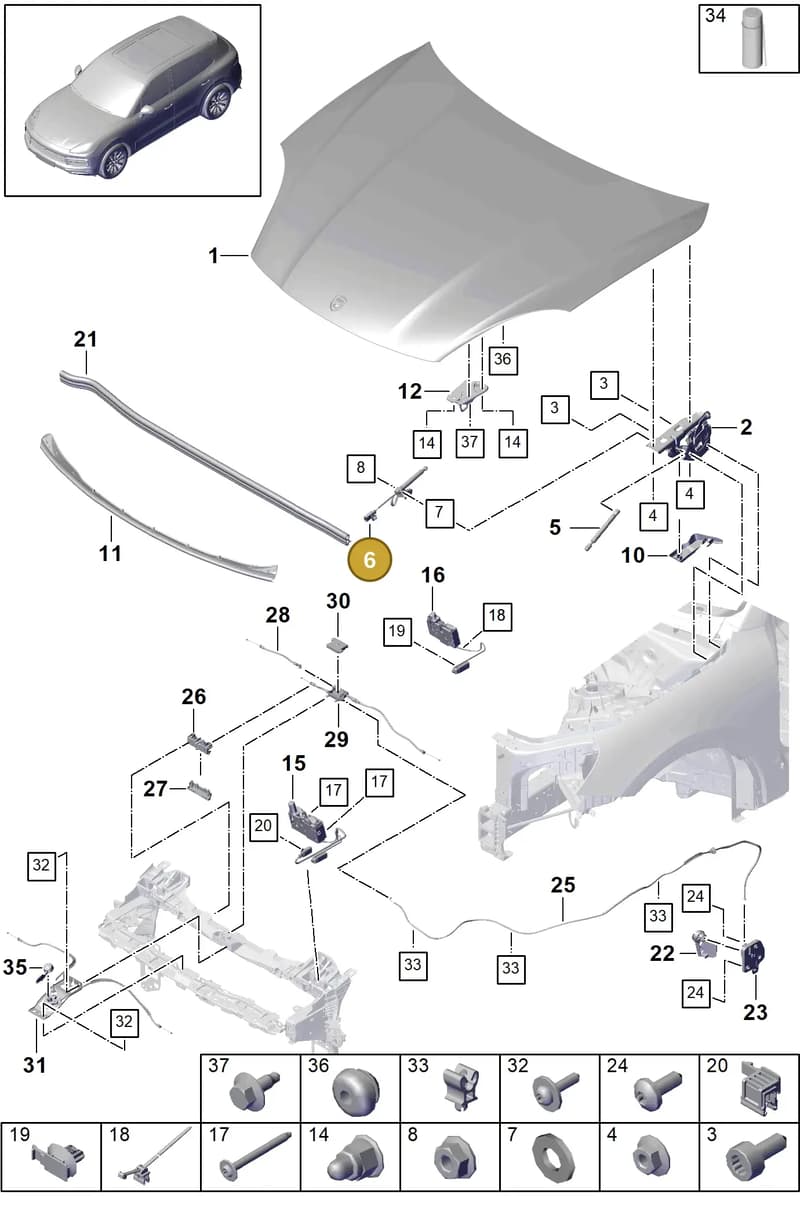 9Y0827427A — Porsche Cayenne (2017-2023) diagram p51803000, position 6